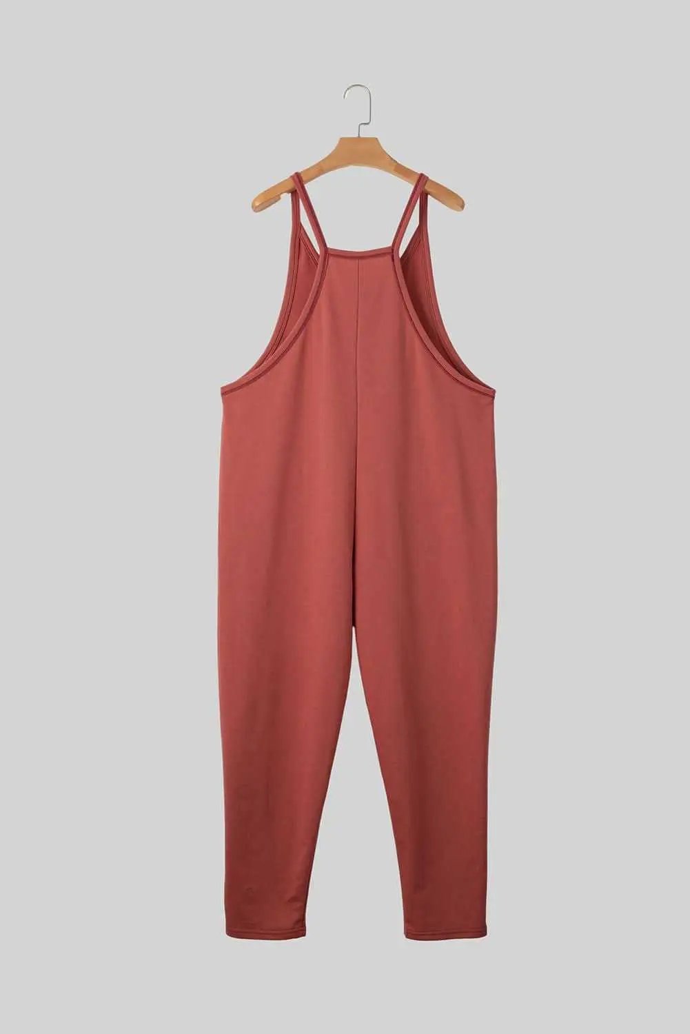 Gold Flame Side Pockets Harem Pants Sleeveless V Neck Jumpsuit - Love Salve